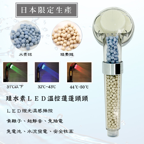 【富盟嚴選】珪水素LED溫控蓮蓬頭